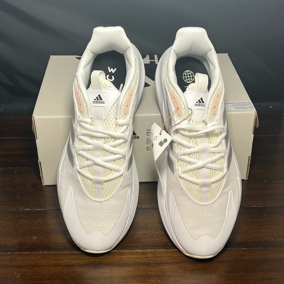 New Adidas Women's Alphaedge+ Running Shoes White/Metallic IF7283 - Picture 2 of 6